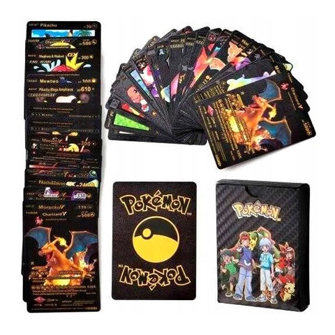 55 Pcs Pokémon Cards Anime Cartoon Pokémon Black English Version Tcg Card - Premium Cards for Fans Black Edition Boxed Set