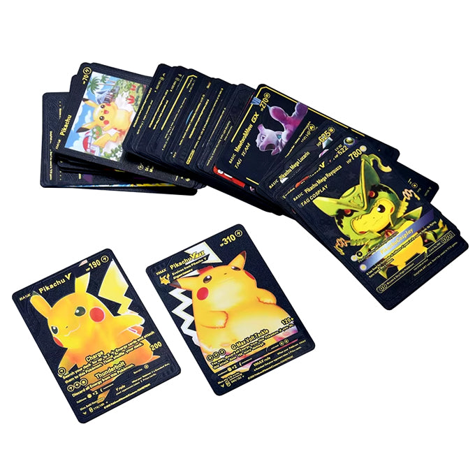 55 Pcs Pokémon Cards Anime Cartoon Pokémon Black English Version Tcg Card - Premium Cards for Fans Black Edition Boxed Set